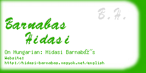 barnabas hidasi business card